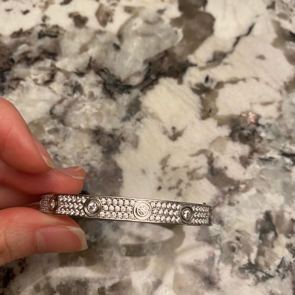 Full zircon inlaid gem stones bracelet